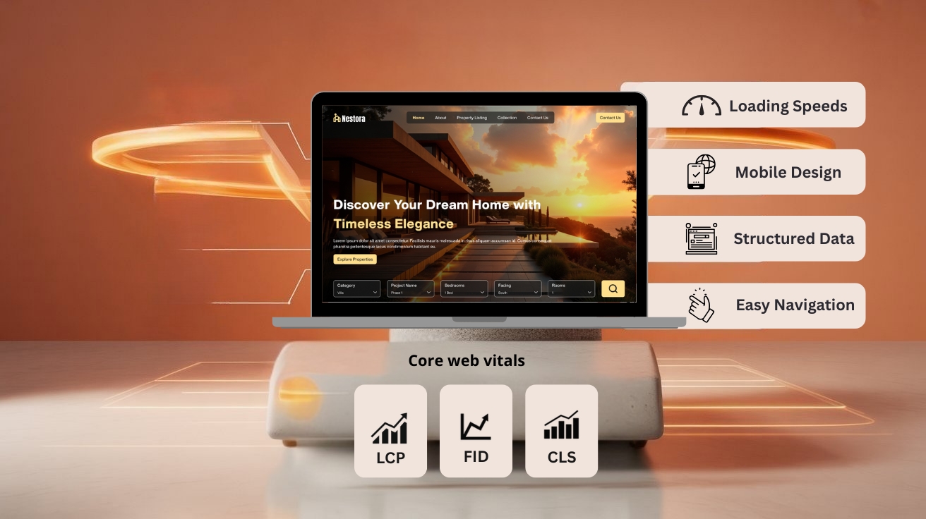 Website dashboard displaying SEO performance metrics